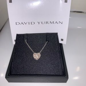 DY Petite Pave Heart Necklace Diamonds